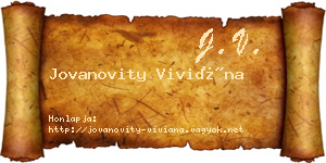 Jovanovity Viviána névjegykártya